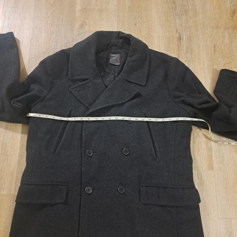 Gap Grayish Black Wool Blend Double-Breasted Peacoat Men's Size XL